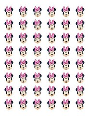 48 MINNIE MOUSE FACE PINK BOW ENVELOPE SEALS LABELS STICKERS 1.2″ ROUND