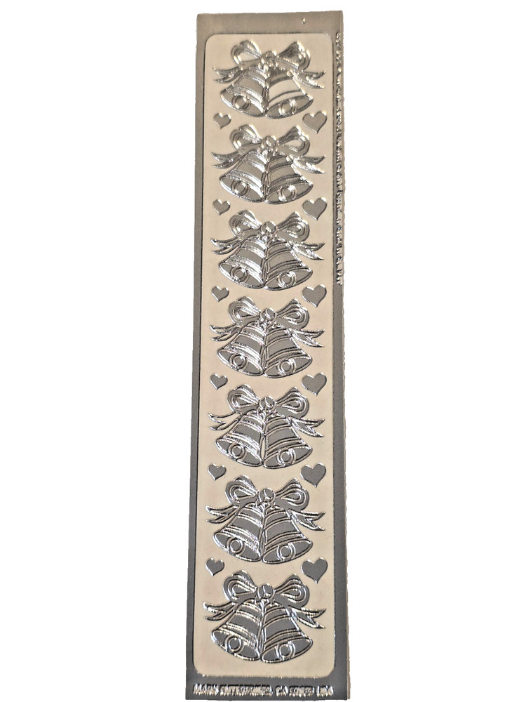 Class A’ Peels Silver Foil WEDDING BELLS Craft Stickers – AP122S