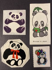 Vintage PANDA BEAR Sticker LOT Scrapbook Planner Craft Stickers