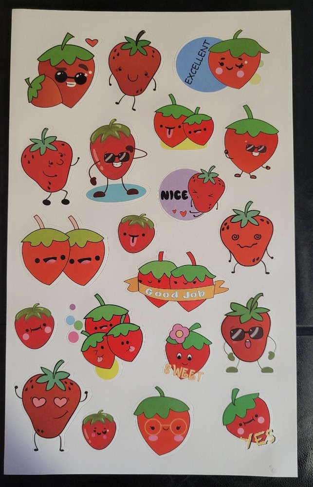 scratch and sniff stickers NEW sheet HORIECHALY Strawberry