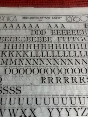 5 Letraset INSTANT LETTERING Transfer Letters 36pt Tiffany Light NICE !