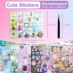 800Pcs Cute Scrapbook Stickers Travel Japanese Sticker Book Ba 50 Sheet Sea