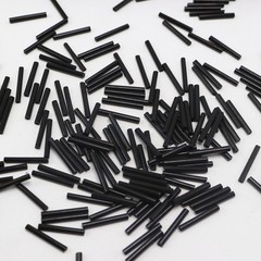 600 Glass Tube Bugle Beads 2X16mm Opaque Black + Storage Box