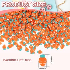 Polymer Clay Slices, 100g Radish Slice Fruit Art Slices, Orange Green