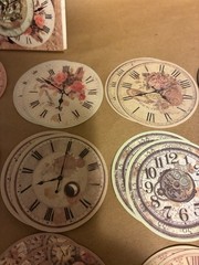 Clock Face Die Cut Shapes Vintage Style Collage Scrapbooking