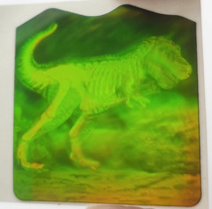 VTG Polaroid 3-D 90’s Hologram Sticker – T-REX Dinosaur Flesh 2 Skeleton 2×2