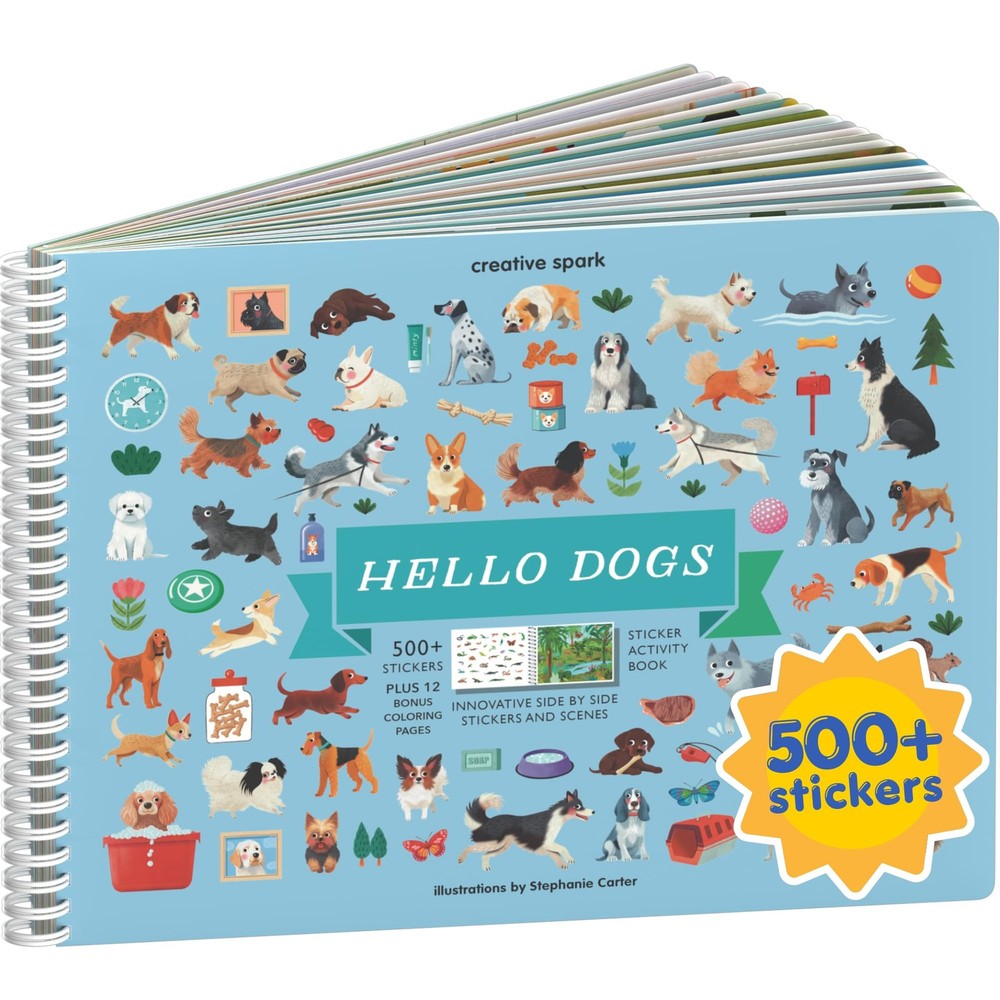 Cupkin Hello Dogs Travel Activity Book for Toddlers 2-8 Years, 500+ Stickers