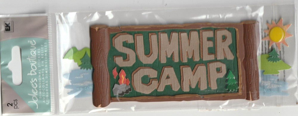 RARE Jolee’s Title Waves SUMMER CAMP theme 3-D stickers 82167 Fast FAIR ship!