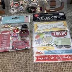 Travel Scrapbook Sticker Lot London Paris Rome Italy 3D Jolee’s Recollections