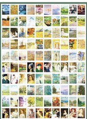 400 pages Impressionism mini vellum paper book, Assorted pattern, Art Museum