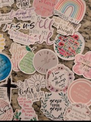 Inspirational Jesus Christian Stickers – 50Pcs Bible Verse Phrase Multicolor