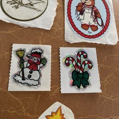 Vintage 80s BJ STICKER LOT Of 11 Stickers 1981 Soccer Bear Christmas Licorice