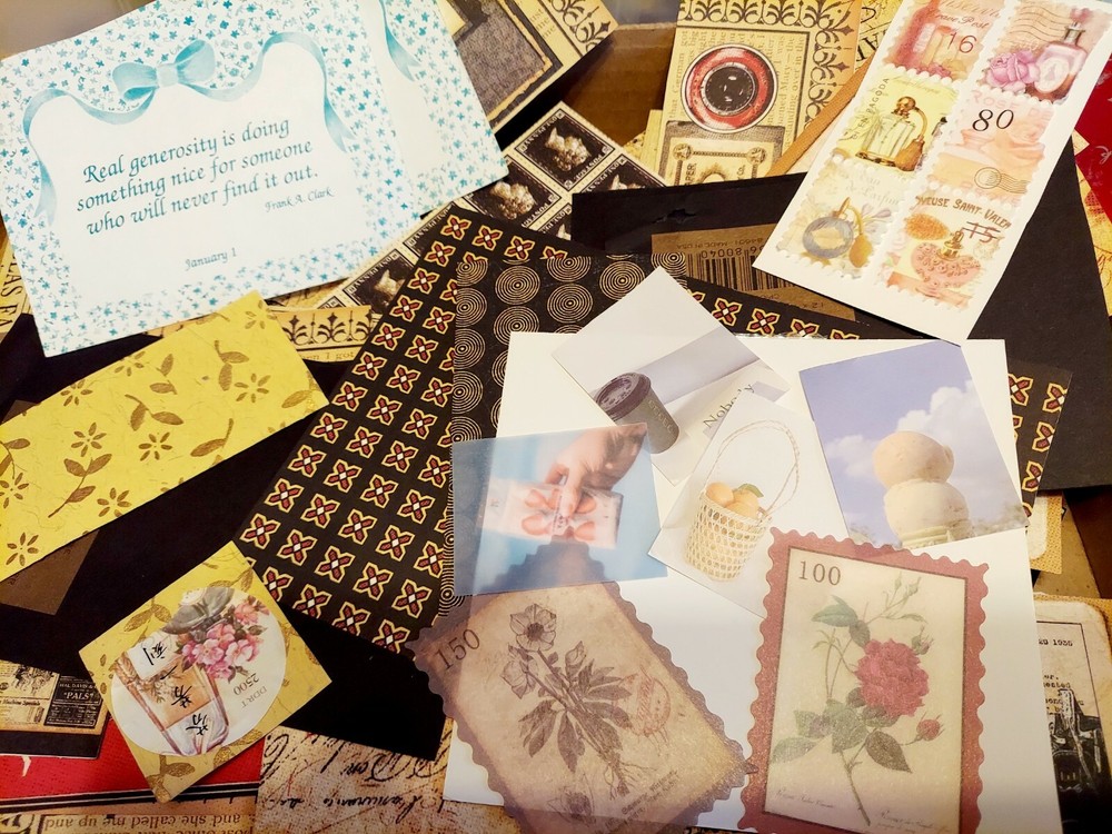 100 VINTAGE IMAGES QUOTES ELEMENTS & EMBELLISHMENTS JUNK JOURNAL DECOPAGE CRAFTS