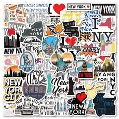 60 Pc New York Stickers City Travel Stickers Vinyl Waterproof Decals State USA