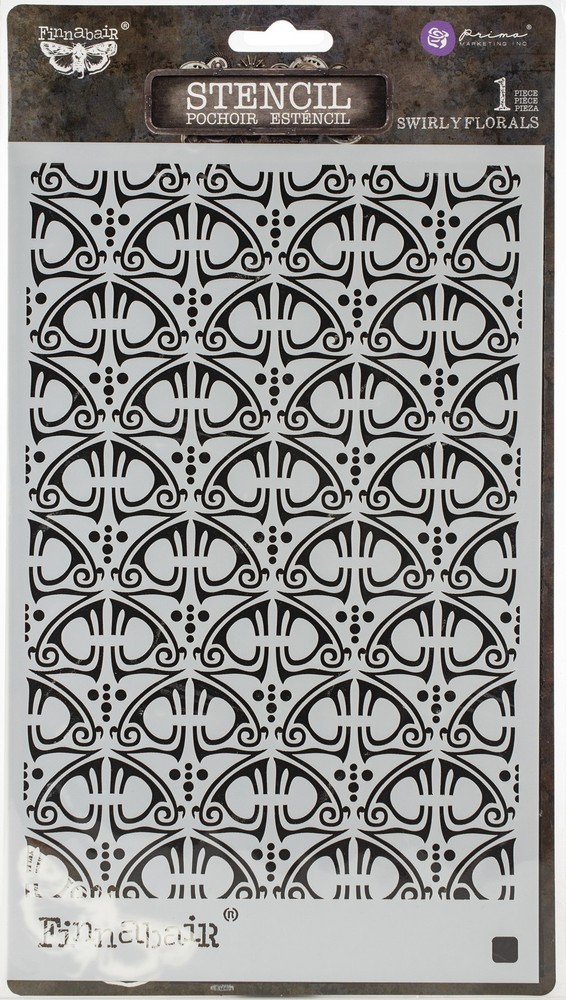 Finnabair Stencil 6″X9″-Swirly Florals