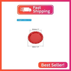 PATIKIL 1 Inch Flat Decorative Bottle Caps, 30 Pack Craft Bottle Pendant Trays D