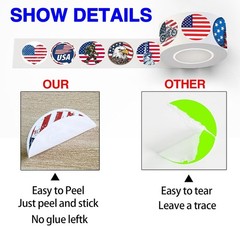 American Flag 4th of July Dot Stickers Roll500 x 2 pcs,1 in | Patriotic Flag…