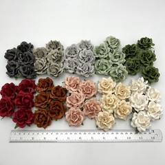 50 Mixed 10 Colors (2″or5cm) Paper Flower Wedding Scrapbook ( R77L-50SET-ฺB/2 )