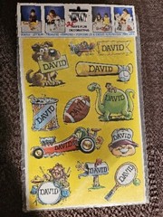 Vtg 1983 DAVID Celebrity Stickers Sealed Mark I Name Stickers S32-1