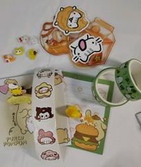 Sanrio Hello Kitty Stationery Memo Pad Washi Tape Stickers Enamel Pin and Charms