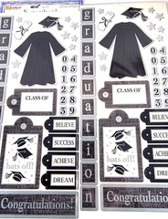 Stickers Graduation Theme Scrapbooking Paper Crafts Lot of 5 Various Brands