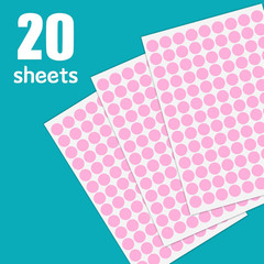2340 PCS Pink Circle Dot Stickers 1/2″ round Yard Garage Sale Price Stickers Col