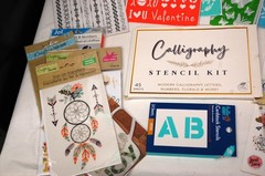 Lot of Scrapbooking Supplies Stickers , Stencils & Misc items Preowned