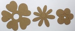 {3 Sets} FESTiVE FLOWER – Bare Flowers Unfinished Chipboard Die Cuts – 15 Pieces