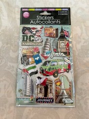 Greenbrier Handmade Washington DC London Travel Dimensional Stickers New