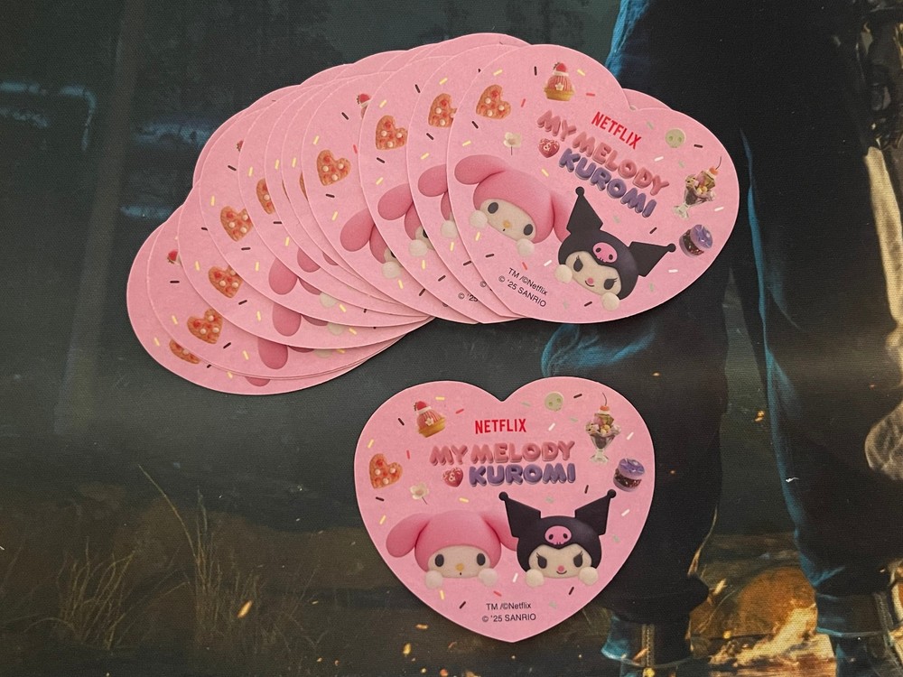 My Melody and Kuromi Netflix Heart Sticker 1 PIECE ONLY