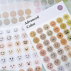 8 Sheets Round Dot Emoji Small Circle Label Coloured Sticky Labels
