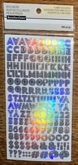 RECOLLECTIONS Iridescent Alphabet Alpha Letters Number 2 Sheets Different Colors