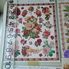 VICTORIAN floral Romance vintage sticker sheet lot 1990s (L) CREATIVE GIFTED