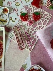 70 Pc Vintage Strawberry Junk Journal Kit Ephemera Recipe Tags Papers CottageCor