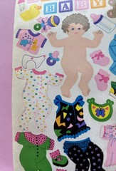 Vintage Sandylion Maxi Activity Sticker Sheet Dress a Baby – READ!