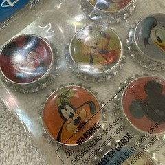 Disney Mickey Friends 8 Adhesive Bottle Caps Stickers Goofy Pluto Minnie Donald