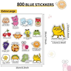 Clabby 800 Pieces Punny Rewards Stickers for Kids, Motivational Reward Sticke…