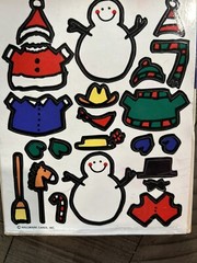 Vintage Hallmark Vinyl Stick Ons Decorate A Snowman NEW Sealed Stickers