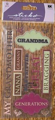 Sticko GRANDMA Epoxy Grandmother Nana Babysitter Great Granny Scrapbook Stickers