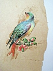 Lovely 1800-1900’s 2-Sided Die Cut Album Page w/ Butterflies, Children & Birds *