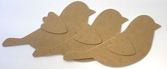 {3} *BiRD w/ WiNGS* Bare Unfinished Chipboard Die Cuts – 5 3/4″ x 2 7/8″