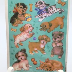 Heartline Hallmark Vintage Puppy Dog Stickers Pack 3 Sheets Sealed New Old Stock