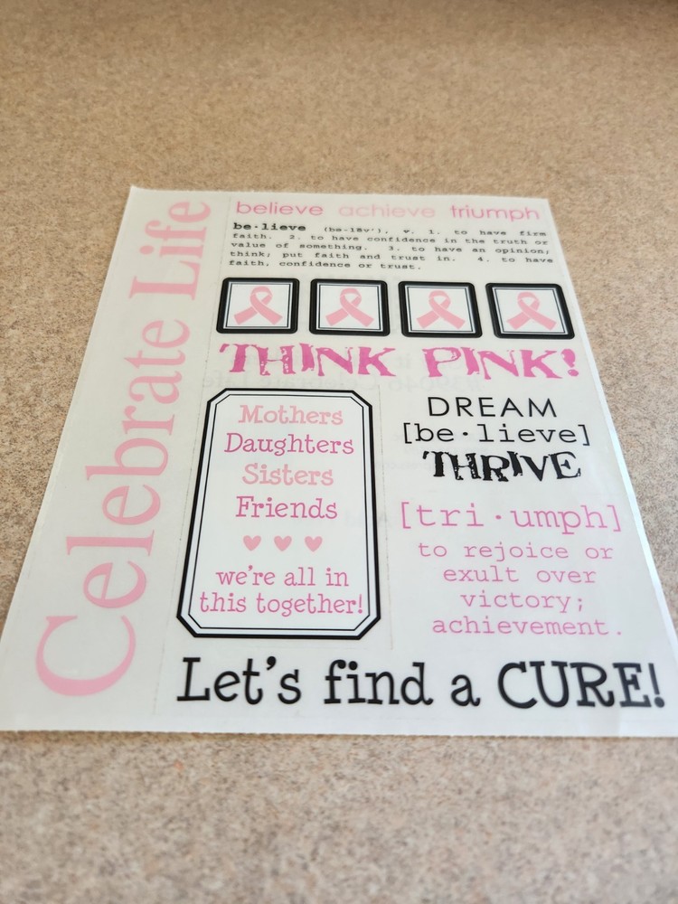 SRM Stickers/Say It With Stickers~Celebrate Life/Breast Cancer Awareness