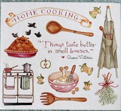 Vintage HOME COOKING 12702 Susan Branch Sticker Sheet Baking Pie Apples Apron