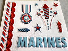 We R Memory Keepers Military Patriotic Embossed Stickers 2007 NOS Rare 6×13