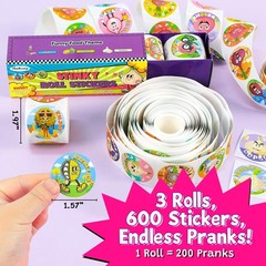 Smelly Scratch and Sniff Stickers for Kids, 3 Rolls, 600 PCS, 24 Designs