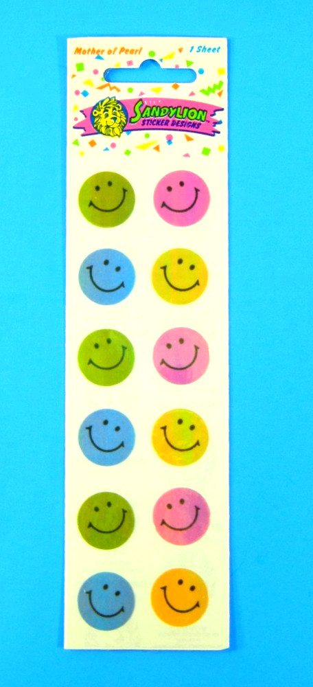 Vintage Sandylion Emojis Mother Of Pearl Irridescent 1 Sheet Sticker Pack