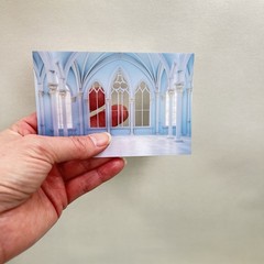 Blue Window Background Stickers Junk Journal Collage Scrapbooking