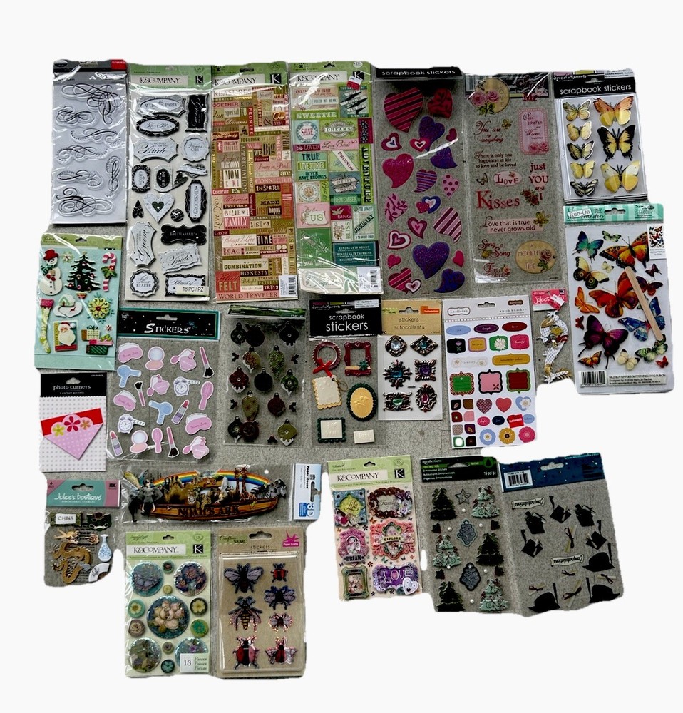 NEW Assorted Scrapbooking Stickers Embellishments Lot of 23 All Occasions NOS
