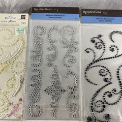 Swirl Swirls Flourish Bling AB Rhinestones Gems Recollections Stickers Lot Of 10